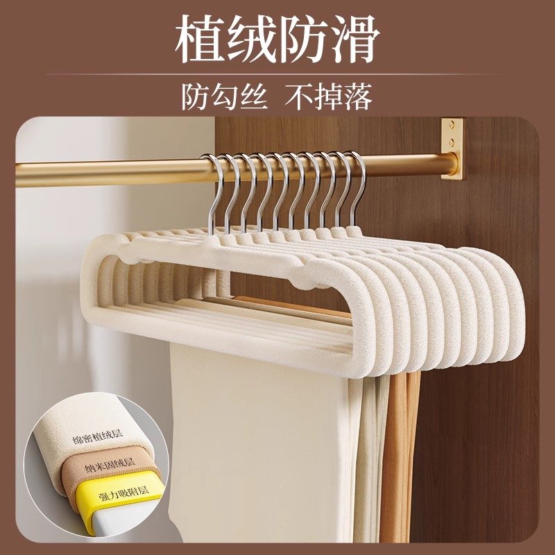 Flocking Pants Rack Multifunctional Seasonal Pants Hanger Household Seamless Non-Slip Space-Saving Drying Clothes and Pants Integrated Rack - Image 3
