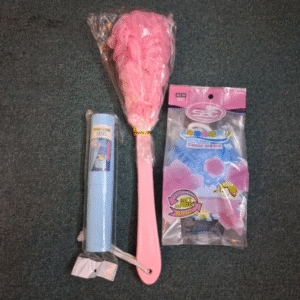Long Handle Body Bath Brush/Back Scrubber, Bath Scrubber, Toothbrush & Toothpaste Holder